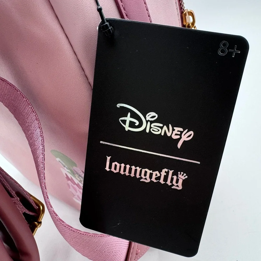 DISNEY LOUNGEFLY NWT Alice in Wonderland Pink Cake‎ Mini Backpack Tea Party
